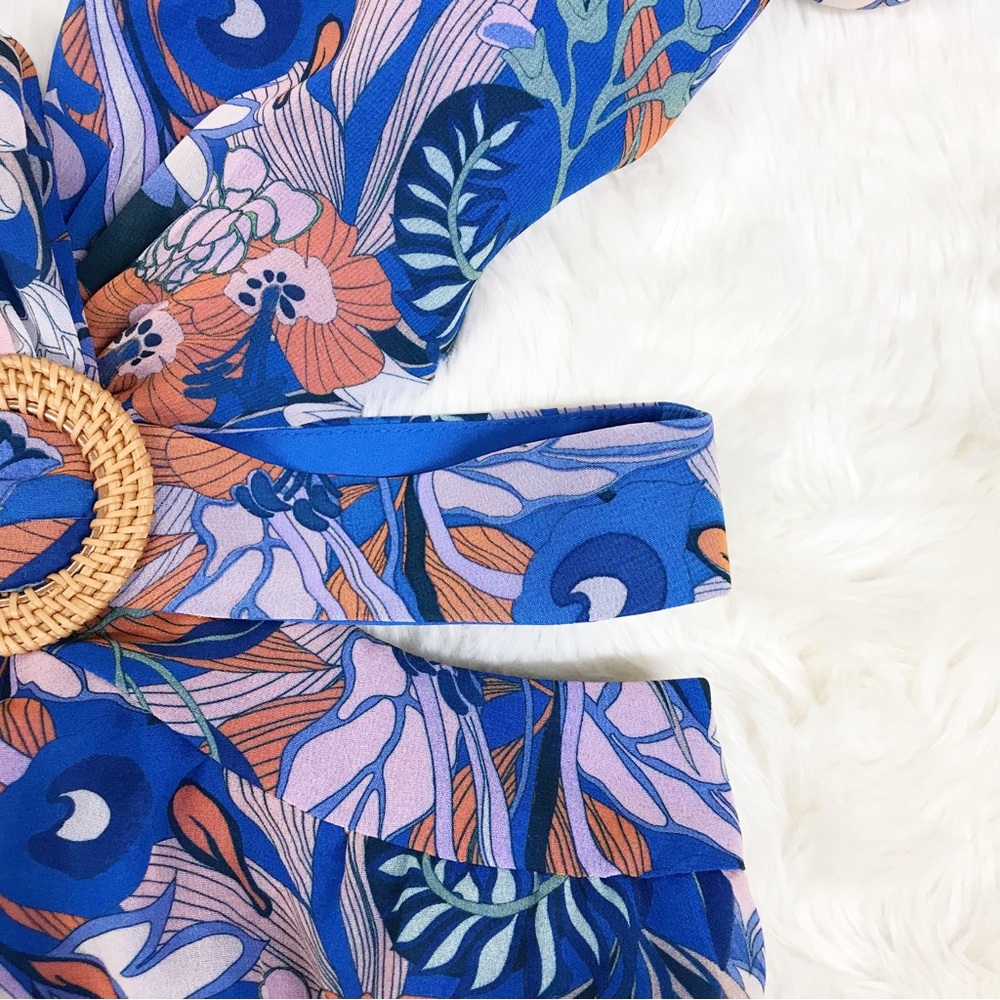 Gianni Bini Blue Floral Maxi Dress - Picture 6 of 12
